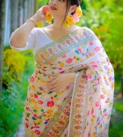 হাফ সিল্ক স্কিন প্রিন্ট শাড়ি